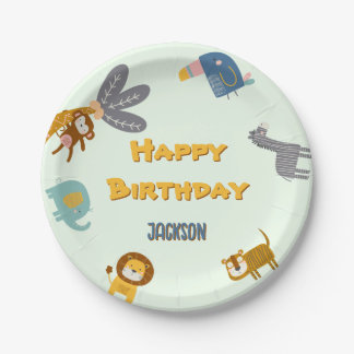 Two Wild 2nd Birthday Safari Animals Cute Paper Plates