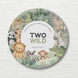 Two Wild 2nd Birthday Safari Jungle Animals Paper Plates