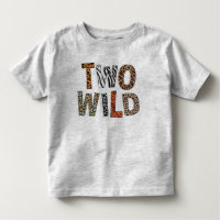 Two Wild 2nd Birthday Two Years Old Animal Print