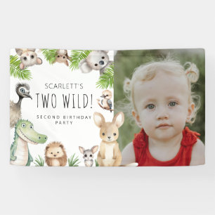 Two Wild! Aussie Animal Birthday Party Banner