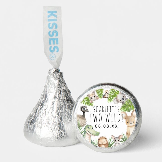 Two Wild! Aussie Animal Birthday Party Hershey®'s Kisses® (Front)