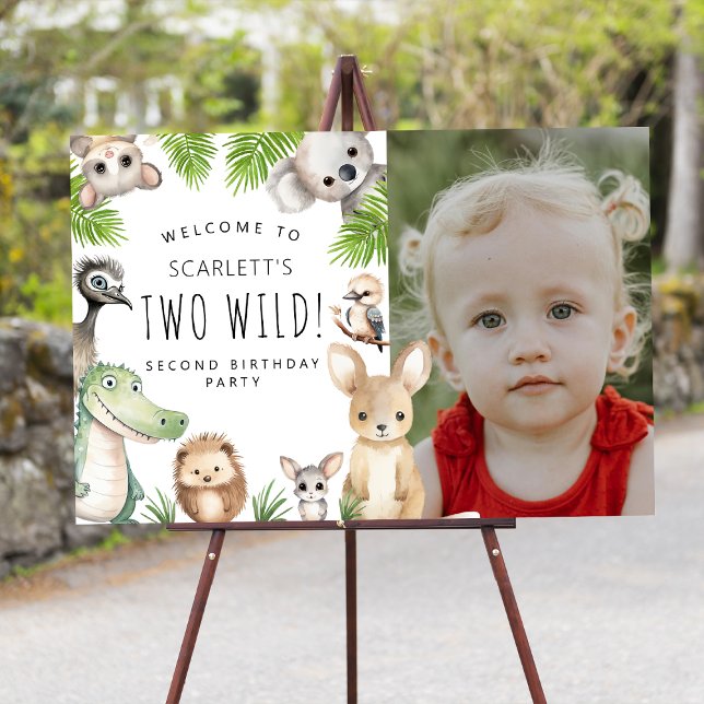 Two Wild! Aussie Animal Birthday Party Welcome Foam Board (Creator Uploaded)