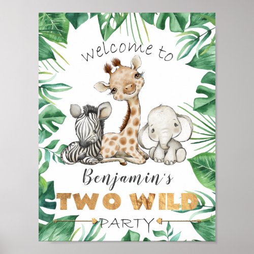  Two Wild Birthday Party Welcome Door Sign