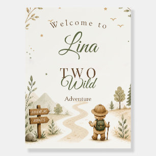 Two Wild Boho Explorer Birthday Boy Welcome Sign