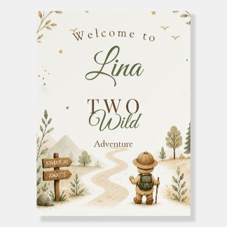 Two Wild Boho Explorer Birthday Boy Welcome Sign