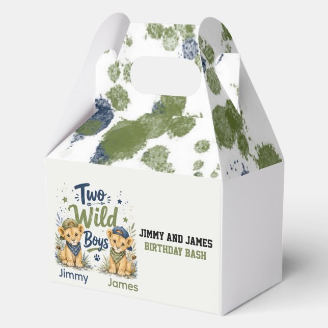 Two Wild Boys Birthday Bash Favor Boxes (Front)