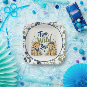 Two Wild Boys Birthday Bash Paper Plates