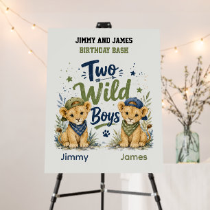 Two Wild Boys Birthday Bash Welcome Sign