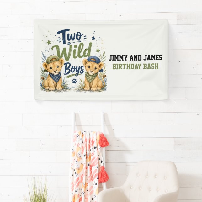 Two Wild Boys Birthday Bash Welcome Sign (Insitu)