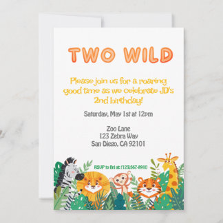 Two Wild Boys Birthday Invitation