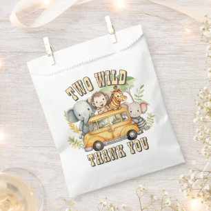 Two Wild boys birthday safari animals  Favor Bag