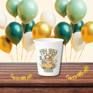 Two Wild boys birthday safari animals Paper Cups