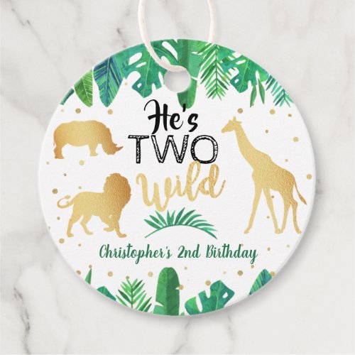 Two Wild Boys Second Birthday Party Favor Tags
