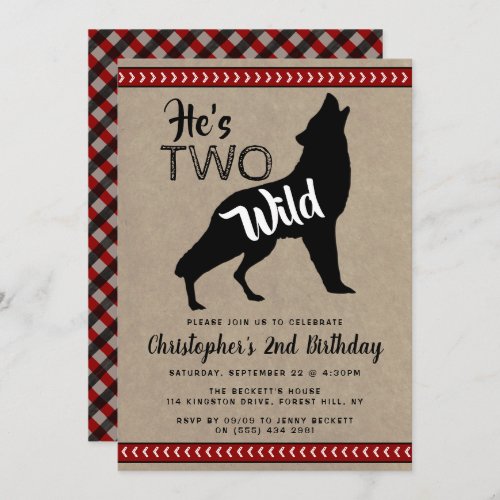 Two Wild Boys Second Birthday Party Invitations