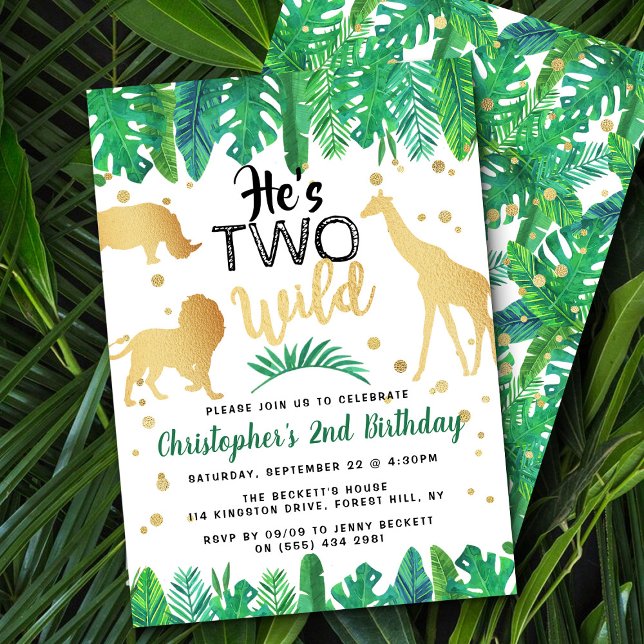 Two Wild Boys Second Birthday Party Invitations (Creator Uploaded)