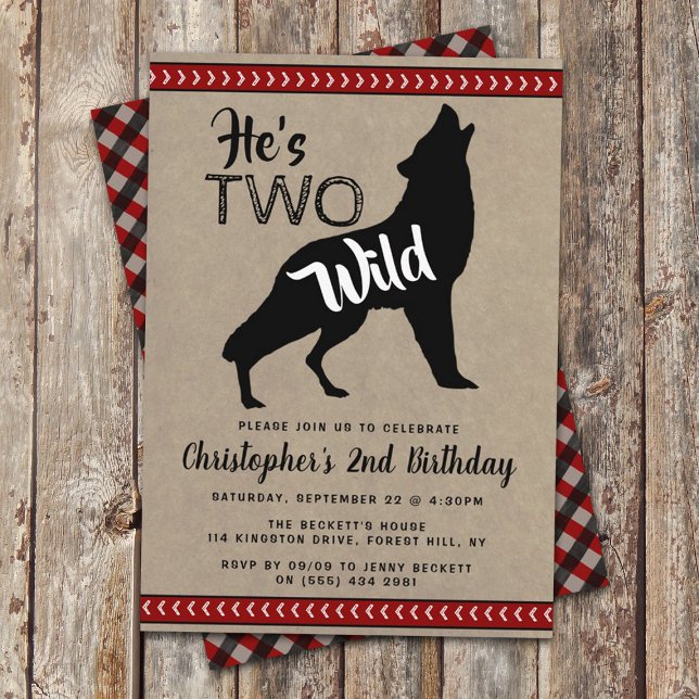 Two Wild Boys Second Birthday Party Invitations (Creator Uploaded)