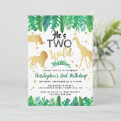 Two Wild Boys Second Birthday Party Invitations (Standing Front)