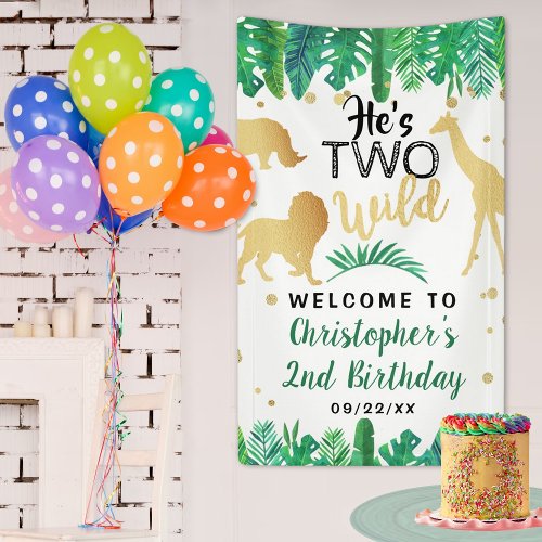 Two Wild Boys Second Birthday Party Welcome Banner