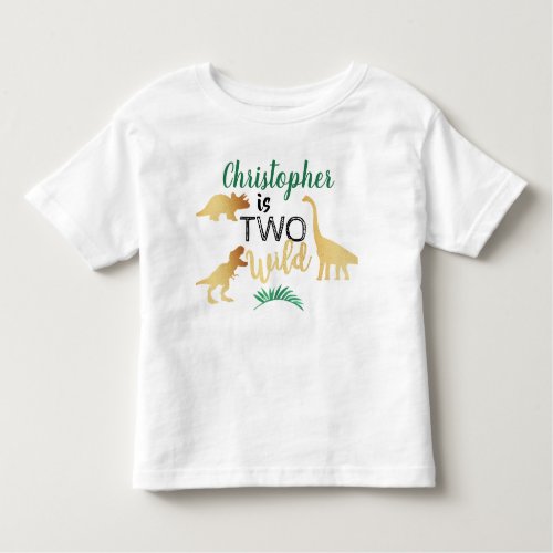 Two Wild Dinosaur Boys 2nd Birthday Toddler T_shirt