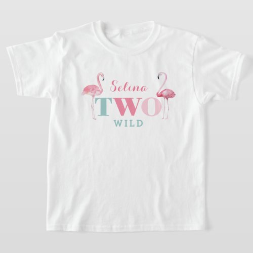 TWO Wild Flamingo 2nd Birthday Party T_Shirt