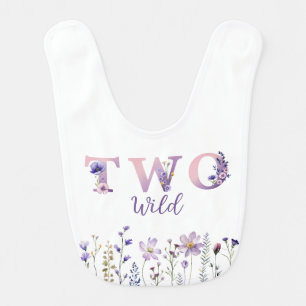 Two Wild Floral Second Birthday Baby Bib