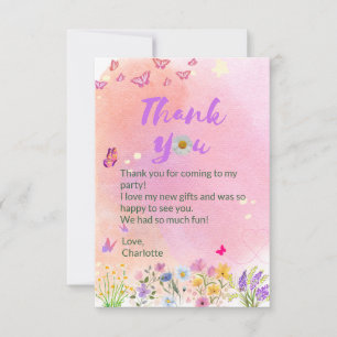 "Two Wild & Full of Wonder" Birthday Thank You Card