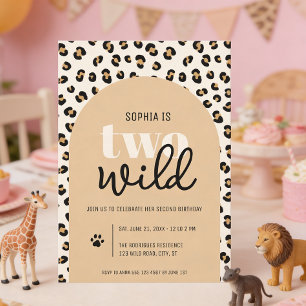 Two Wild Girl 2nd Birthday Invitation