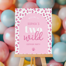 Two Wild Girl 2nd Birthday Party Welcome Sign
