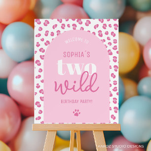 Two Wild Girl 2nd Birthday Party Welcome Sign