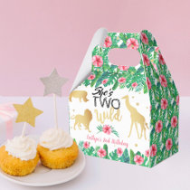 Two Wild Girls Second Birthday Party Favor Boxes