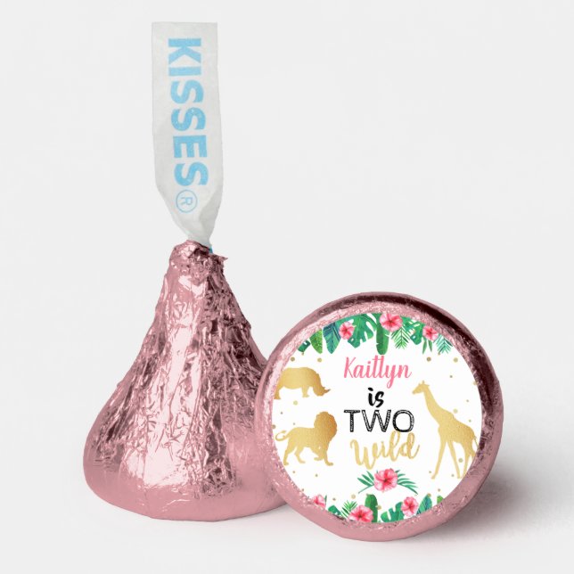 Two Wild Girls Second Birthday Party Hershey®'s Kisses® (Front)