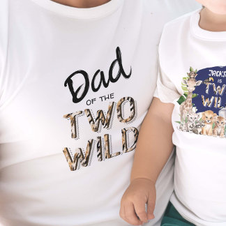 Two Wild, Jungle Safari 2nd birthday dad's T-Shirt
