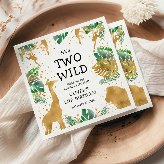 Two Wild Jungle Safari 2nd Birthday Party Napkins (Creator Uploaded)