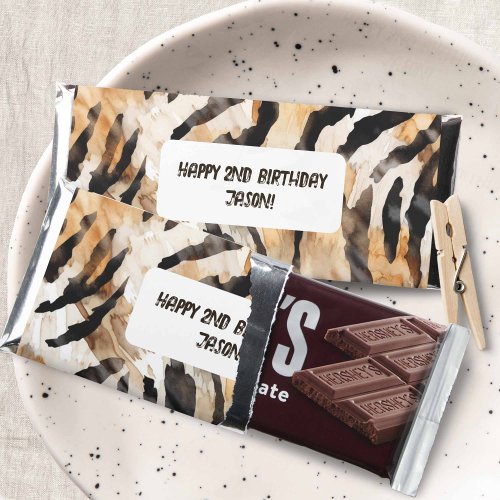 Two Wild Jungle Safari Animal skin pattern Hershey Bar Favors