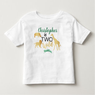 Two Wild Jungle Safari Boys 2nd Birthday Toddler T-shirt
