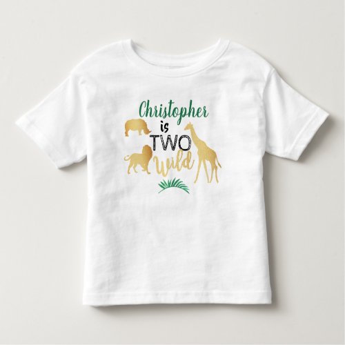 Two Wild Jungle Safari Boys 2nd Birthday Toddler T_shirt
