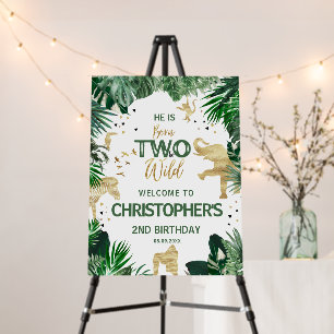 Two Wild Jungler kids 2nd Birthday Party Welcome Foam Board