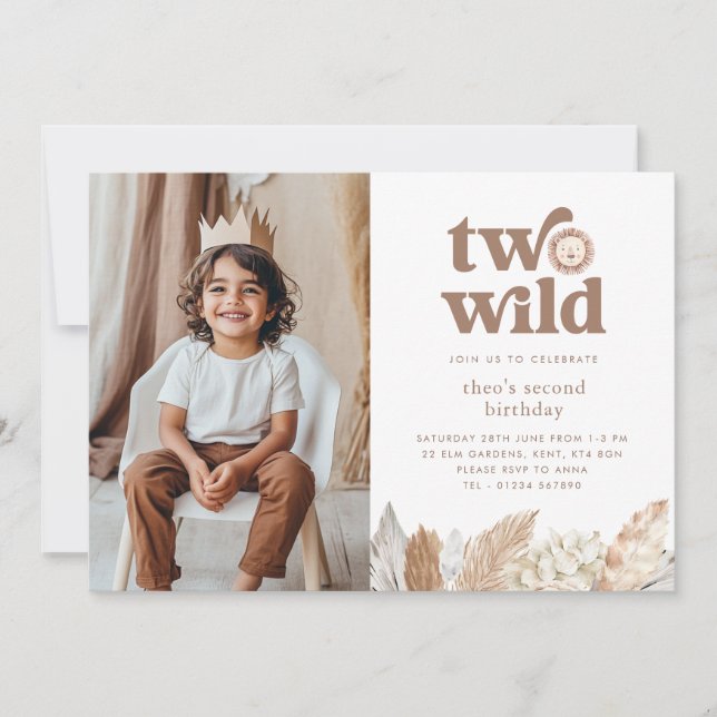 Two Wild Landscape Photo Invitation (Front)