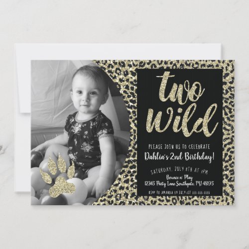 Two Wild Leopard Birthday Invitation