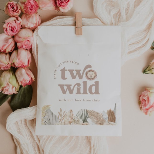 Two Wild Lion Birthday Thank You Favor Bag (Zazzle Two Wild Lion Birthday Thank You Favor Bag)