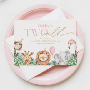 Two Wild Party Animal Birthday Invitations