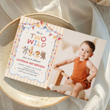 Two Wild Party Animals Safari Boy Birthday Photo