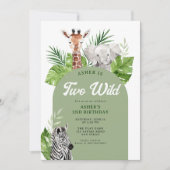 Two Wild Safari Animals 2nd Birthday Invitation | Zazzle