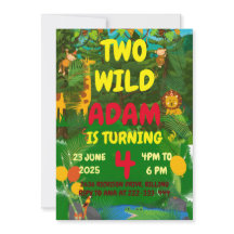 Two Wild Safari Animals 2nd Birthday