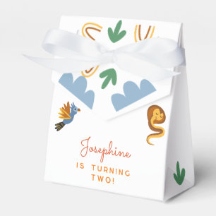 Two wild safari animals kids birthday party favor boxes