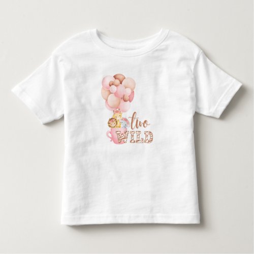 Two Wild Safari Jungle Theme 2nd Birthday Toddler T_shirt