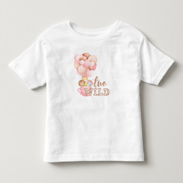 Two Wild Safari Jungle Theme 2nd Birthday Toddler T-shirt (Front)