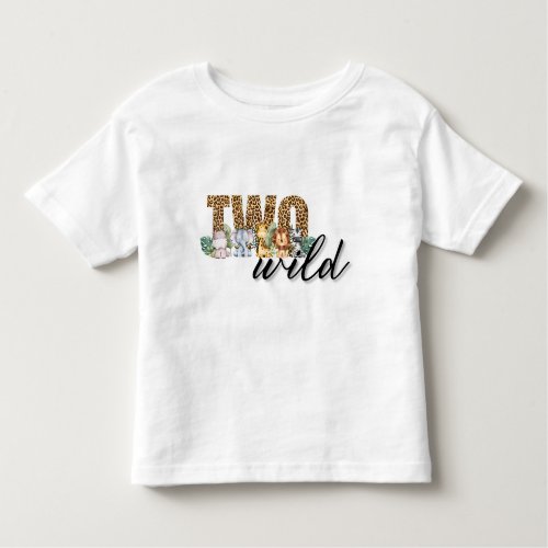 Two Wild Safari Jungle Theme 2nd Birthday Toddler T_shirt