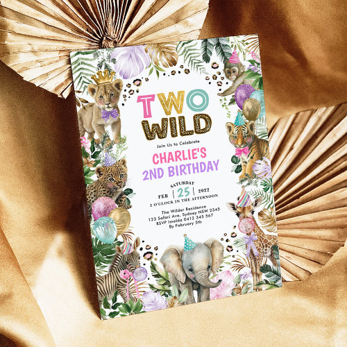 Two Wild Safari Party Animals Girl 2nd Birthday