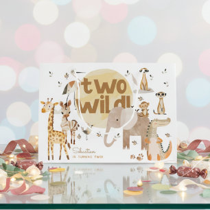 Two wild safari second birthday large gift bag